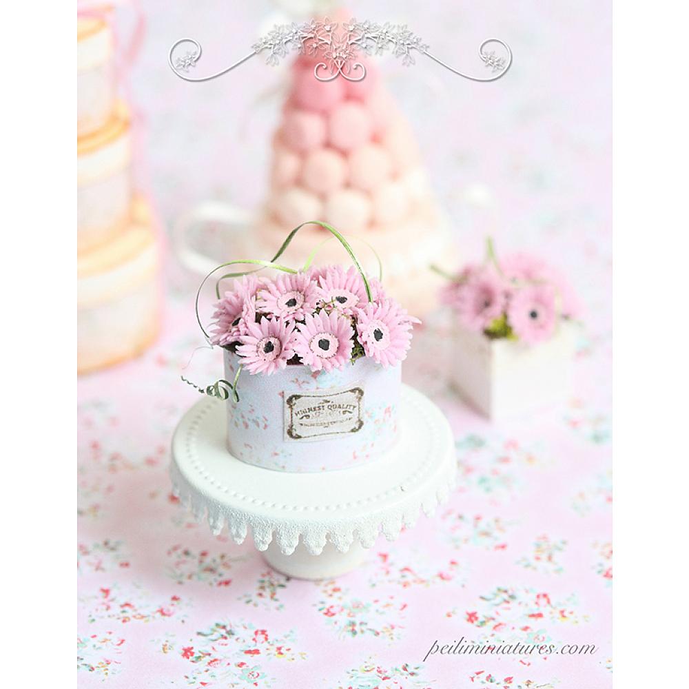 Oval Floral Flowers Miniature Dollhouse Picture 