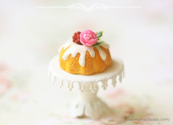 Miniature Food - Raspberry Spring Bundt Cake