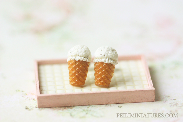 Dessert Earrings - Vanilla Ice Cream Earrings Stud