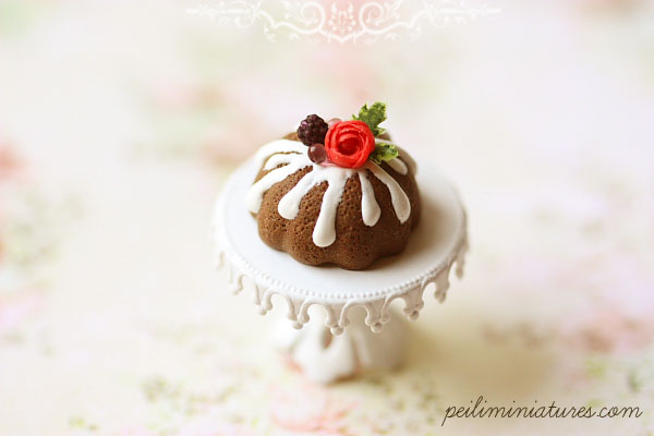 Miniature Food - Blackberry Chocolate Bundt Cake