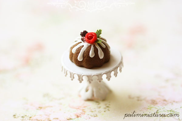 Miniature Food - Blackberry Chocolate Bundt Cake