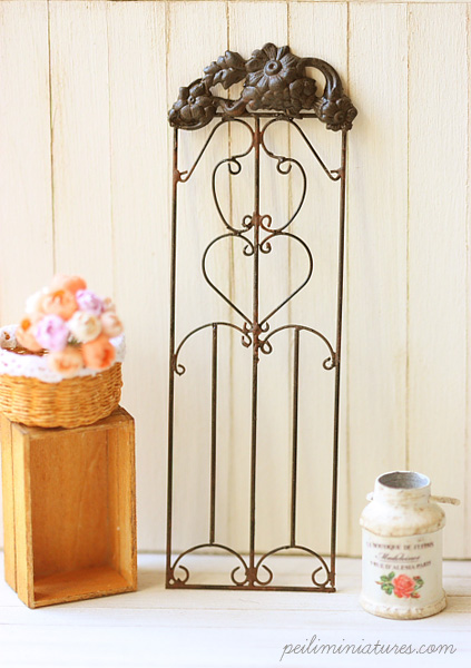 Dollhouse Accessories - French Style Wrought Iron Grill Door - Dollhouse Home Decor