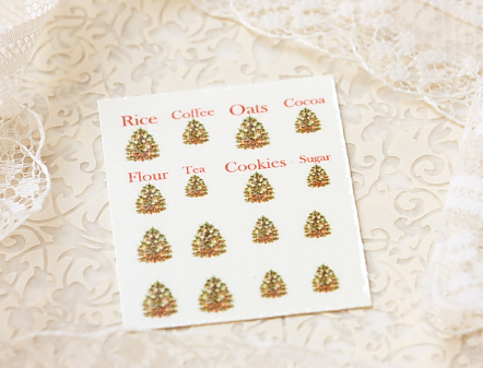 Dollhouse Miniature Decals � Kitchen Canister Labels Set 10