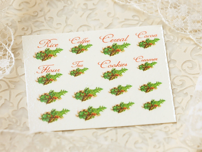 Dollhouse Miniature Decals � Kitchen Canister Labels Set 12
