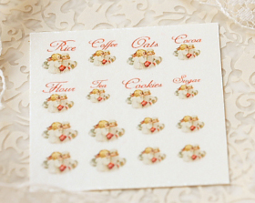 Dollhouse Miniature Decals � Kitchen Canister Labels Set 8