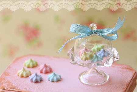 Miniature Dollhouse Food - Elegant Pastel Meringues in 1/12 Scale