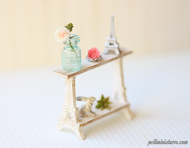 Dollhouse Miniature Eiffel Tower Zakka Shelf - 1/12 Dollhouse Miniature Scale