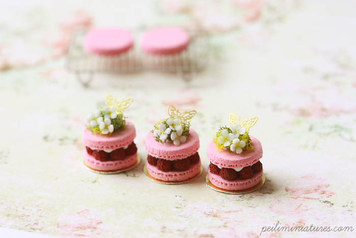 Dollhouse Miniature Food - Spring Theme Macaron Patisserie
