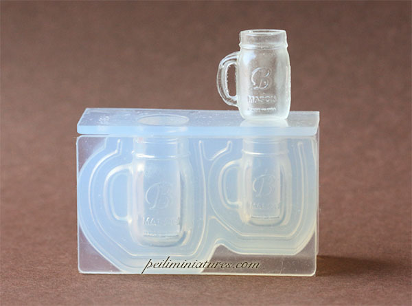 Dollhouse Miniature Mason Jar Mug Silicone Mold