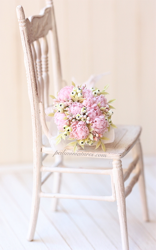 Dollhouse Miniature Flowers - Full Bloom Peonies