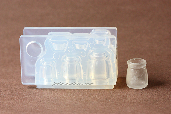 Dollhouse Miniature Milk Custard Jar Silicone Mold