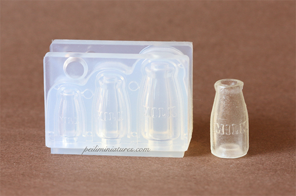 Dollhouse Miniature Milk Bottle Silicone Mold