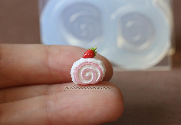 Dollhouse Miniature Swiss Roll Cake Silicone Mold