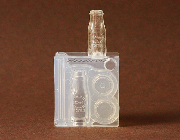 Dollhouse Miniature Milk Bottle With Lid And Straw Silicone Mold