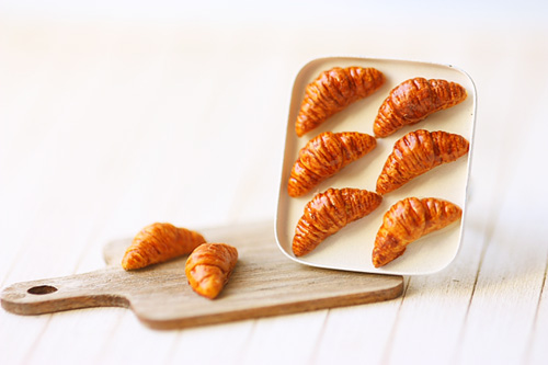 Food Jewelry - Butter Croissants on Tray Ring