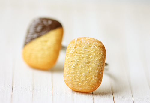 Food Jewelry - Danish Cookie Ring - Chocolate OR Sugar