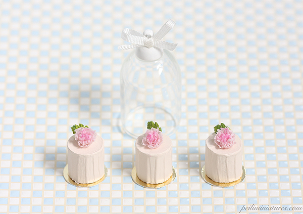 Doll House Cake - Romantic Pink Peonies Mini Cakes