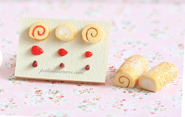 Dollhouse Miniature Swiss Roll Cake Slice Mold