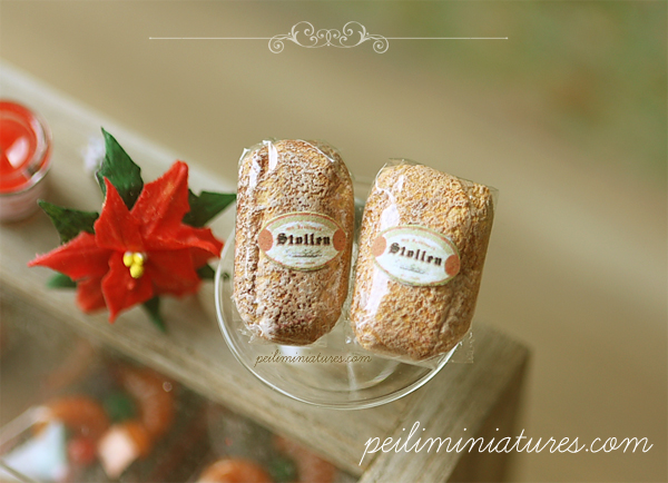 Dollhouse Miniature Food - Christmas Stollen Bread