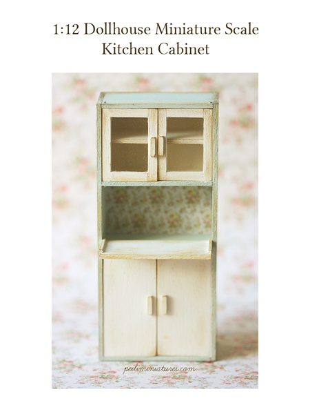 Dollhouse Furniture Kitchen - Kitchen Cabinet - 1/12 Dollhouse Miniature Scale