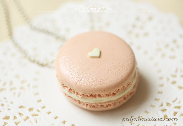 Macaron Necklace in Barely Pink Color
