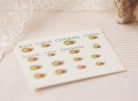 Dollhouse Miniature Decals � Kitchen Canister Labels Set 5
