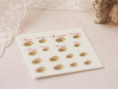 Dollhouse Miniature Decals � Kitchen Canister Labels Set 7