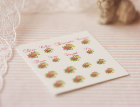 Dollhouse Miniature Decals � Kitchen Canister Labels Set 7
