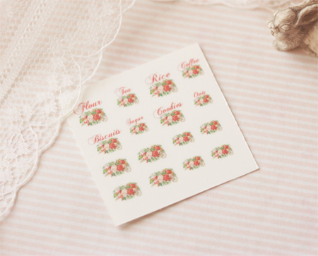 Dollhouse Miniature Decals � Kitchen Canister Labels Set 4