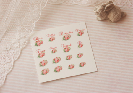 Dollhouse Miniature Decals � Kitchen Canister Labels Set 1