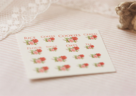 Dollhouse Miniature Decals � Kitchen Canister Labels Set 2