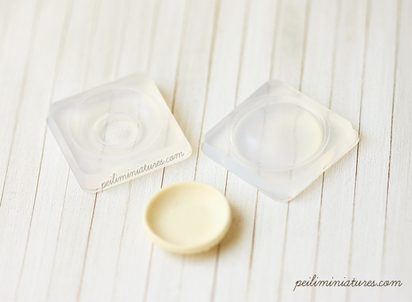 Miniature Clay Push Mold - Round Dish - MEDIUM