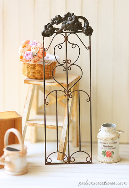 Dollhouse Accessories - French Style Wrought Iron Grill Door - Dollhouse Home Decor