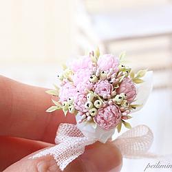 Dollhouse Miniature Flowers - Full Bloom Peonies