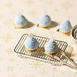 Dollhouse Food Miniatures - Christmas Snowflake Mont Blanc Dessert