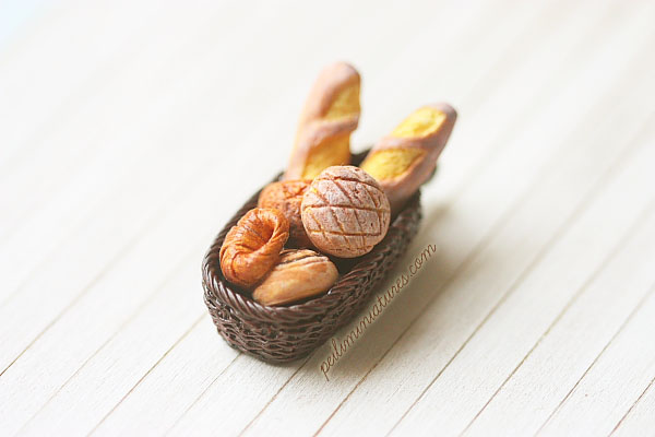 Clay Jewelry - Bread in a Basket Pendant