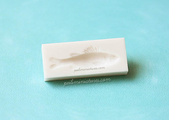 Miniature Fish Mold - Push Mold for Making Dollhouse 1/12 Scale Striped Bass Fish